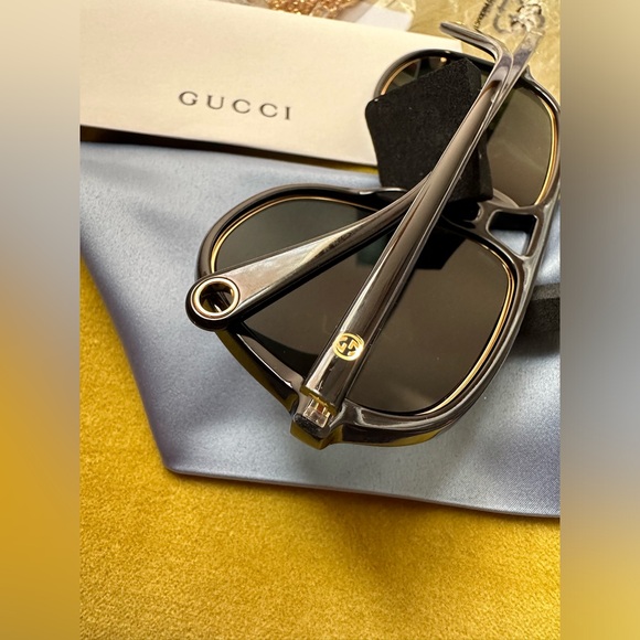 NWT GUCCI 🐅 pilot aviator navigator chain sunglasses GG1077S 002 vintage style - Picture 9 of 11